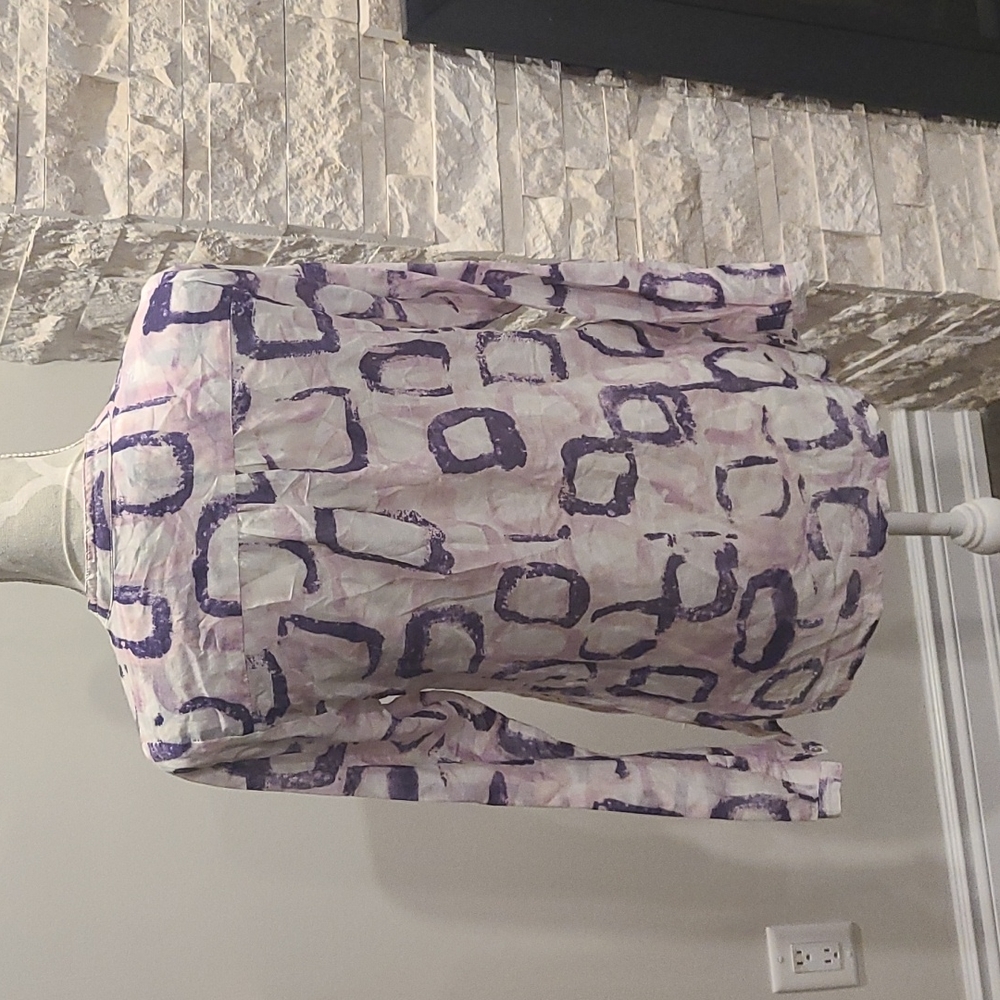 Robert Kitchen Blouse Cotton Silk Blend  Purple, Pink, white - Picture 3 of 9